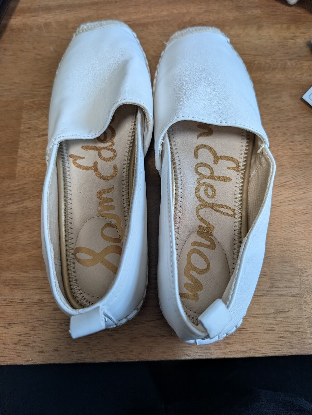 Sam Edelman Womens Espadrille Size 7 White Leather Slip on New